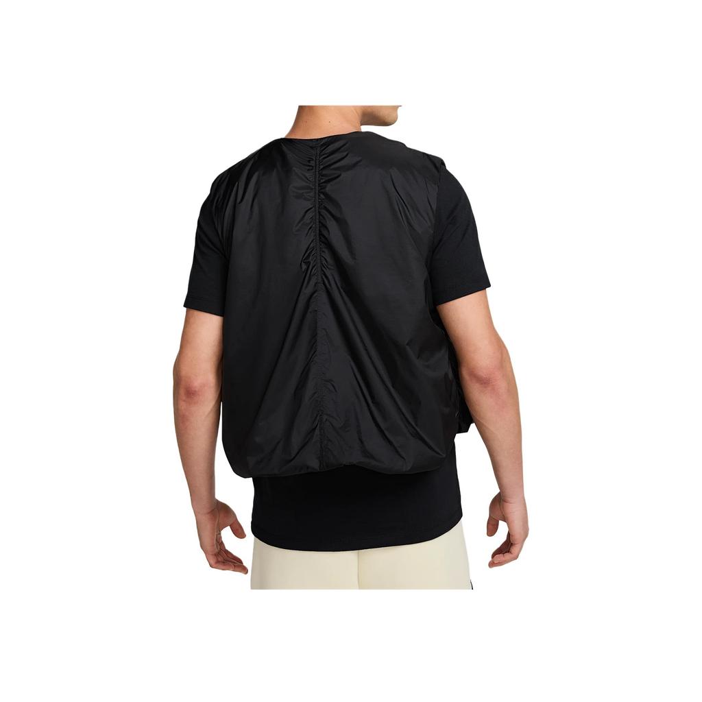 Nike Einfarbig Logo Bestickt V-Ausschnitt Reißverschluss Locker Ärmellose Weste Herren Westen Schwarz HM4262-010