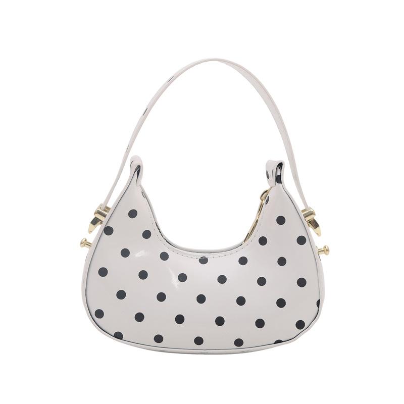Women Fashion Polka Dot Large Capacity Single Shoulder Tote Handbag Daily Commute Bag