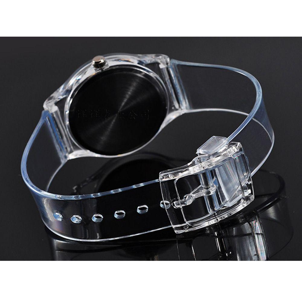 Good Sport Band PVC New Women Transparent Analog Stainless Steel Wrist Watch Watches Quartz