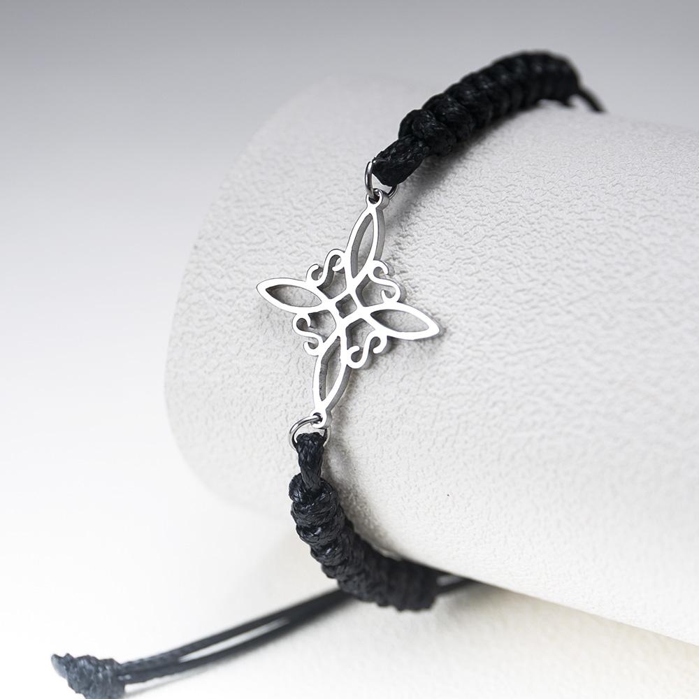 Tangula Adjustable Witch Knot Bracelet Stainless Steel Charm Wicca Jewelry Gift for Women Men