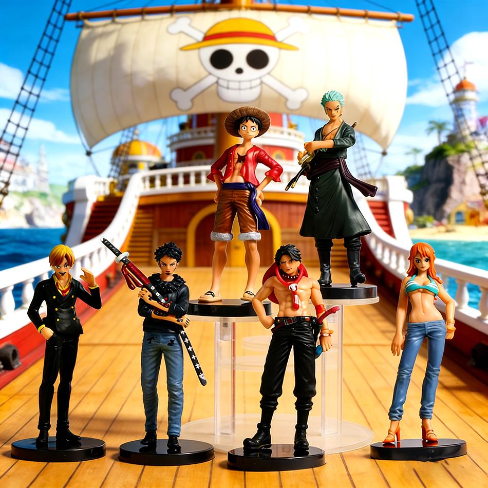 6 styles Anime One Piece Figures Monkey D. Luffy Roronoa Zoro Sanji Action Model Pvc Desktop Statue Ornament Collection Toy Gift
