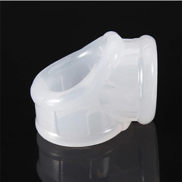 Soft Silicone Cock Cage Penis Rings Scrotum Testis Restraint Erection Lasting Time Male Delay Ejaculation Adult Sex Toy For Men