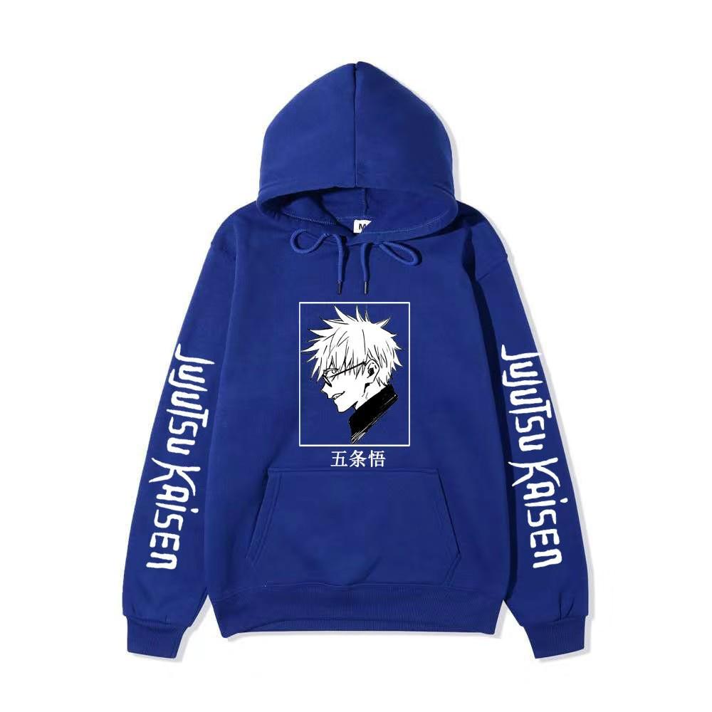 Jujutsu Kaisen Gojo Satoru Hoodie Unisex Fleece Sweatshirt Anime Print Autumn Winter Casual Pullover
