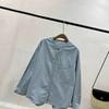 Minimalist Style High-density Cotton Shirt Versatile Design Sense High Quality Literary Fan Pure Cotton Round Neck Loose Shirt Women