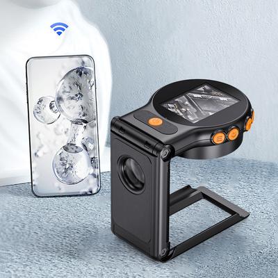 500X Magnification Digital Microscope 2Inch IPS Screen HD Electronic Coin Magnifier Foldable Microscope Camera for Jewelry Watch