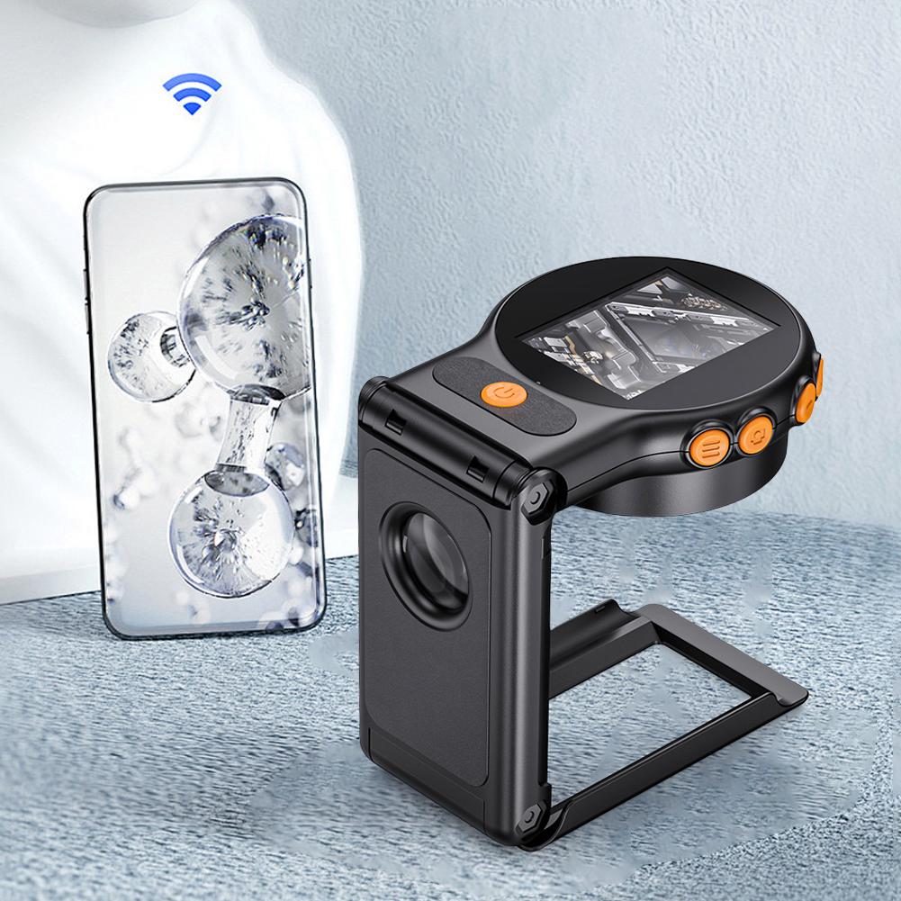 500X Magnification Digital Microscope with LED Portable Handheld Microscope 2Inch IPS Screen Microscope Camera for Home Office