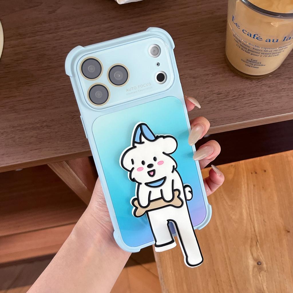 The New Animal Long Foot Bracket Is Suitable for iPhone18Pro Mobile Phone Case, All-inclusive Apple 17 Four-corner Anti-drop Case.