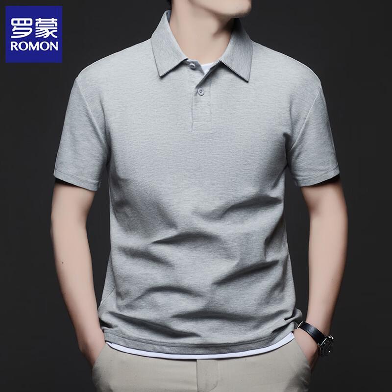 Romon Men s Business Casual Polo Shirt L