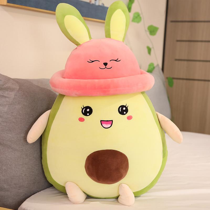60~120Cm Squishy Avocado Fruit Pluche Speelgoed Dons Katoen Ultra Zacht Humanoid Poppetje Rugsteun Pluche Knuffel Slaapmaatje Cadeau 60cm with a blanket
