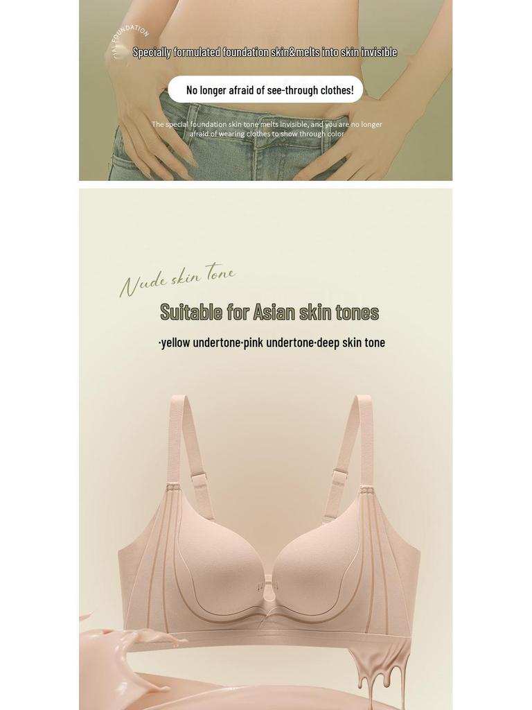 Europäischer & Amerikanischer Nahtloser Hebe-BH: Bügellos, Seitenhalt, Anti-Durchhängen, Verstellbar, für Frauen mit kleiner Brust zur Formgebung.