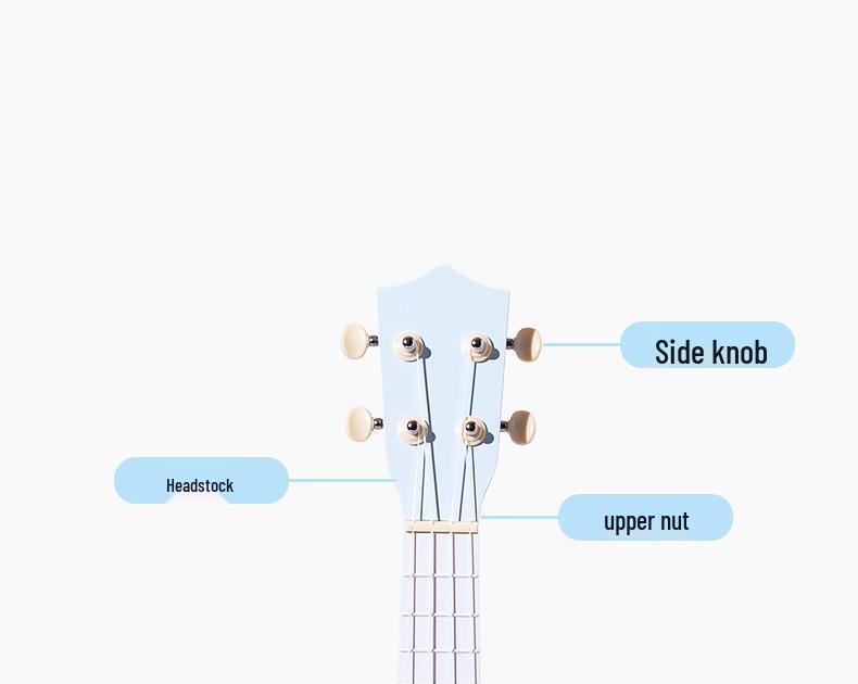 Charming Line Art Ukulele - Entry-Level Instrument for All Ages