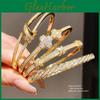 Fashion Leaf Charm Bracelet With Zirconia And Goldplated Copper For Women