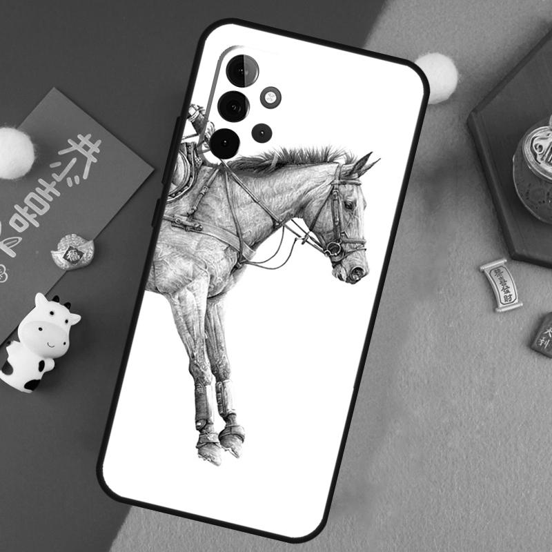 Horse Sketch Case For Samsung Galaxy A55 A35 A25 A15 A14 A34 A54 A53 A33 A23 A13 A12 A52 A51 A32 Cover
