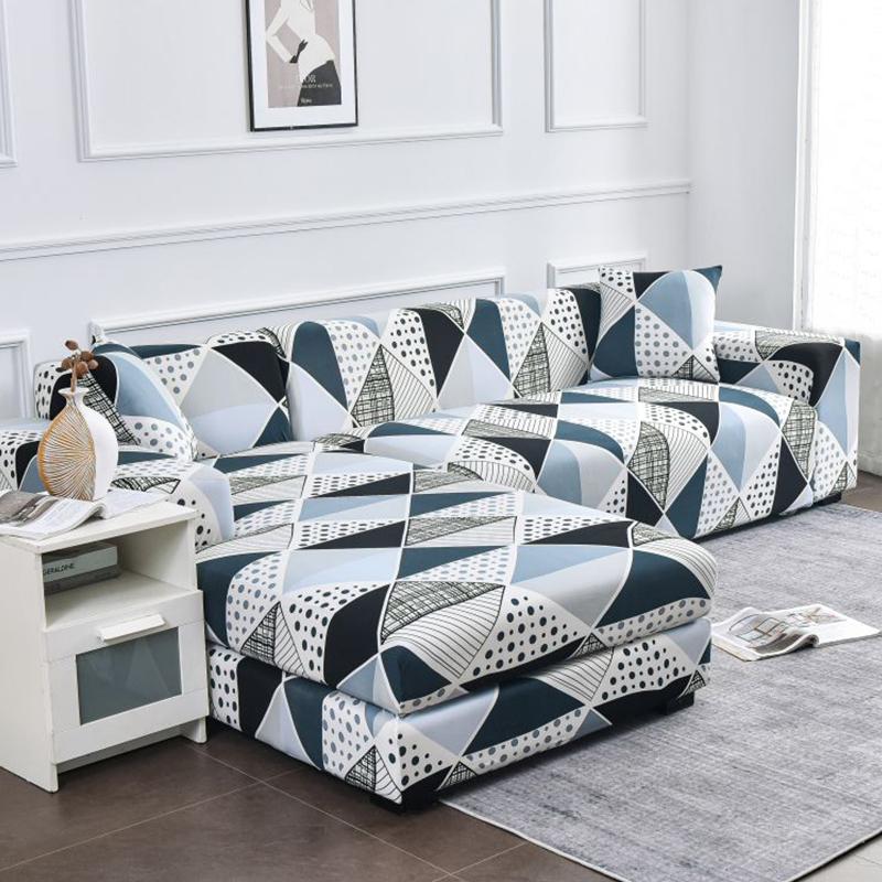 1 szt. Wzór geometryczny narzuta na sofę na sofę narożną elastyczna przyjazna dla zwierząt narzuta na sofę 1/2/3/4 osobową Sofa segmentowa w kształcie litery L