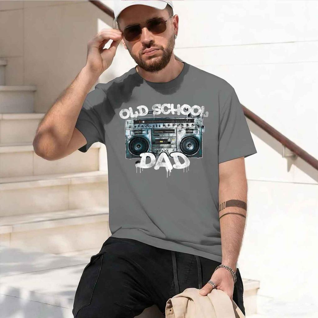 Old School Dad D Tshirt Throwback 80s 90s Unisexs Clothing Boombox Graffiti Fitness T Shirt Funny Print Tshirt 2026 New Model