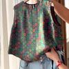 Fashion Retro Green Printed Sleeveless Vest Women's 2025 New Unique Beautiful and Thin Shirt