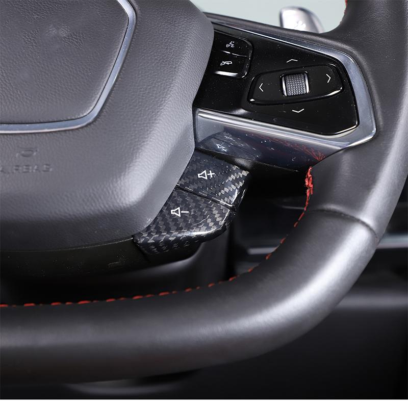 Real Carbon Fiber For Chevrolet Corvette C8 Z51 Z06 - Car Steering Wheel Button Cover Sticker Interior Accessories