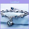 Exquisite Hottest Womens Ladies Crystal Rhinestone Bangle Ocean Blue Bracelet Chain Heart For Elegant Style