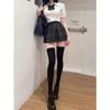 Sweet & Spicy Academy Waist-Hugging JK Uniform Women's Slimming Puff Sleeve Blouse