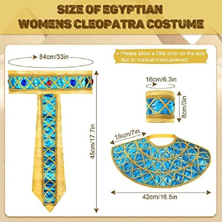 Ägyptisches Königinnen Kostüm Set Mit Handgefertigten Polyester Accessoires Für Halloween Cosplay Erwachsene