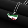 Stainless Steel Somaliland Map Pendant Retro Necklaces National Style Flag Map Dripping Oil Clavicle Chain Jewelry Gift
