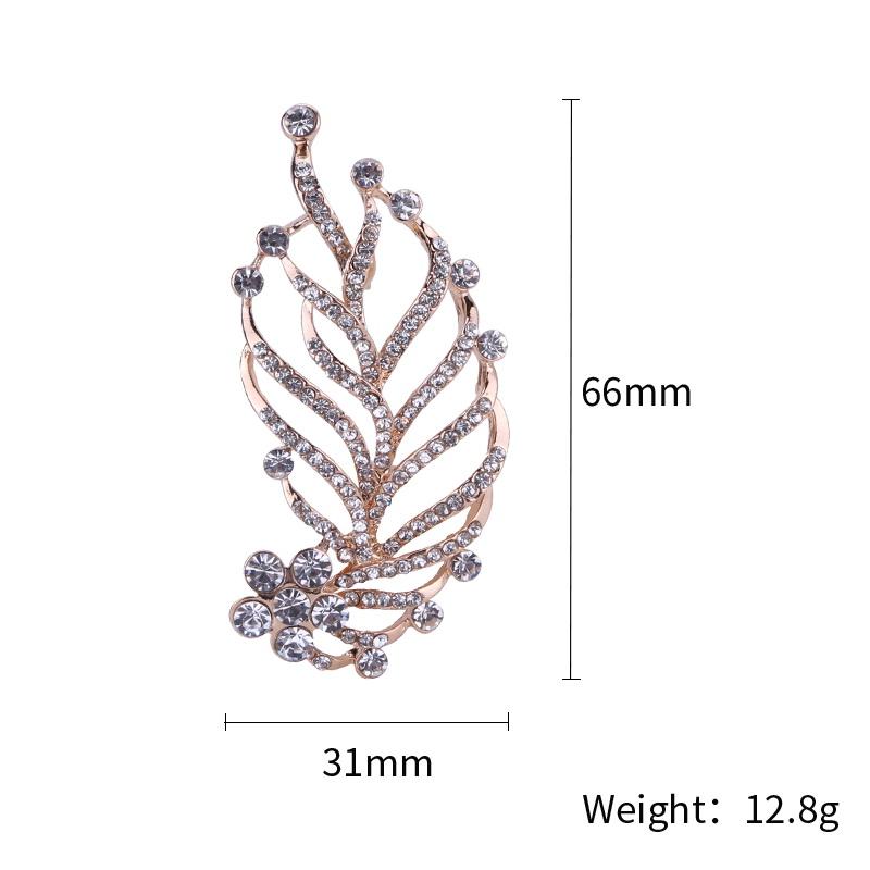 Shining Princess Fashion Exquisite Rhinestone Hollow Leaf Brooch Clothing Accessories Brooch Pin Jewelry Banquet Brooch Pin