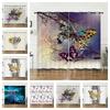 Curtain Butterfly Animal Flower Curtain Digital Printing Blackout Curtain No Punching
