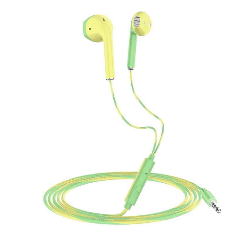 3,5mm AUX Kabelgebundene Ohrhörer Half-In-Ear Stereo-Kopfhörer mit Mikrofon Geräuschunterdrückung Headset für Mobiltelefon PC Laptop