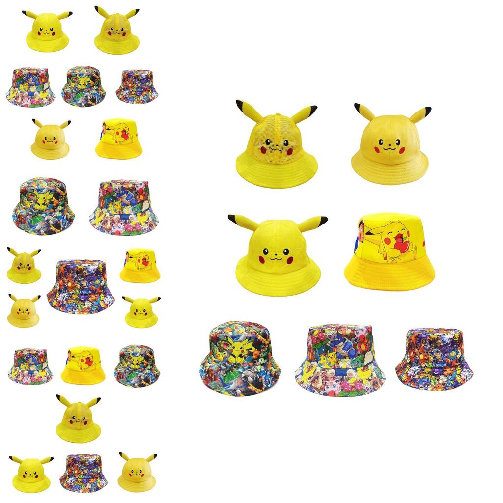 Stylish And Practical Pikachu Bucket Hat For Children And Adults Sun Protection