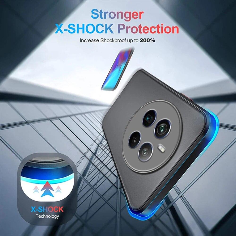 Shockproof Armor Matte Case For Realme 12 Pro+ 5G Soft TPU Bumper Clear Hard PC Camera Lens Protection Cover On Realme12pro+ Realmi 12 Pro Plus