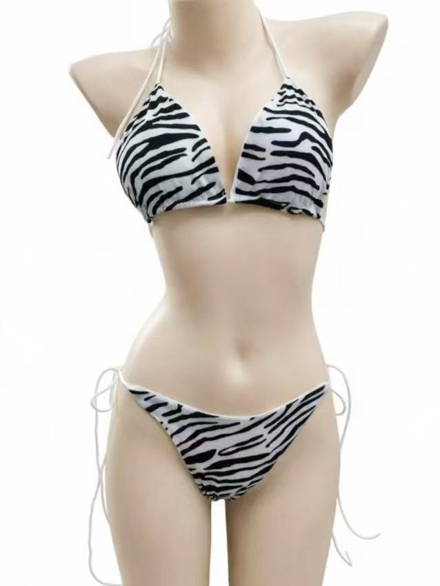 Neck strap adjustable bikini sexy swimsuit women's split strap multi-color three-point set