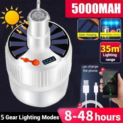Lanternă de camping în aer liber, cu încărcare rapidă în curent continuu, lampă alimentată cu energie solară, cort portabil, cârlig cu LED, agățat pentru camping, lumini de urgență