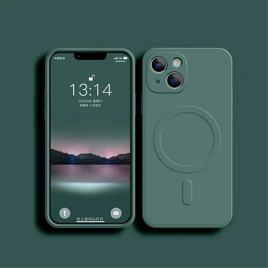For Magsafe Magnetic Wireless Charging Case For iPhone 17E Air 17 16 15 14 13 12 11 Pro Max Mini 16E Plus Liquid Silicone Cover