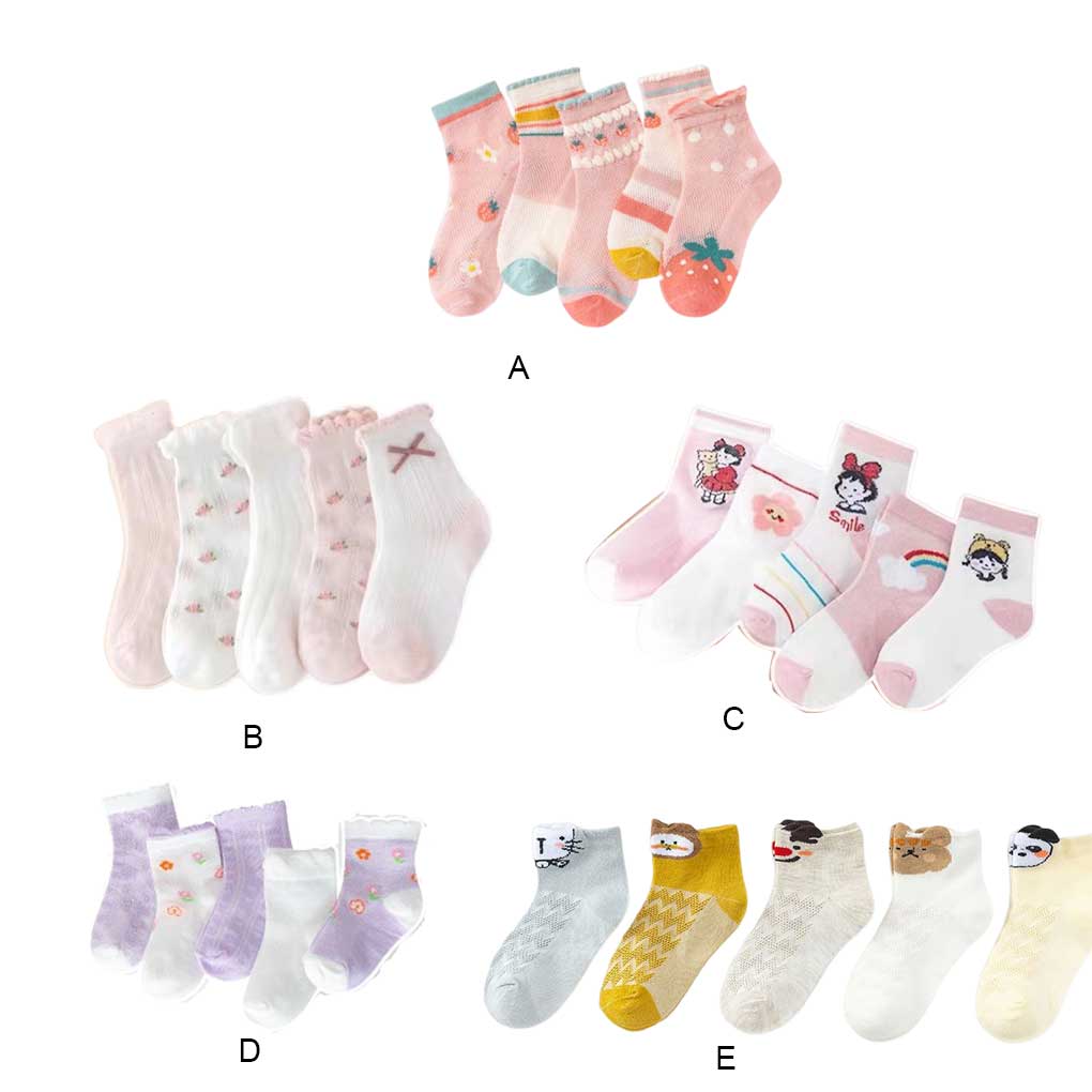 10 Pairs Kids Socks Boys Unisex Children Ankles Hosiery Casual Breathable Comfortable Footwear Accessory Summer School