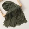 Foreign Trade Silk Scarf Cotton And Linen Headscarf Women'S Spring And Summer Solid Color Japanese And Korean Scarf Sun Protection Warm Shawl Hair