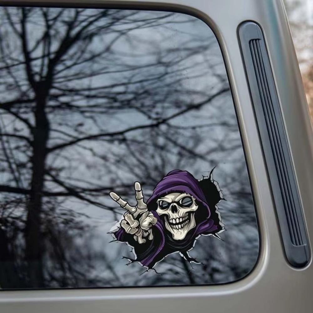 Halloween Ghost Face Car Stickers Animal Stickers Motorcycle Scratch Blocking Creative Body Stickers