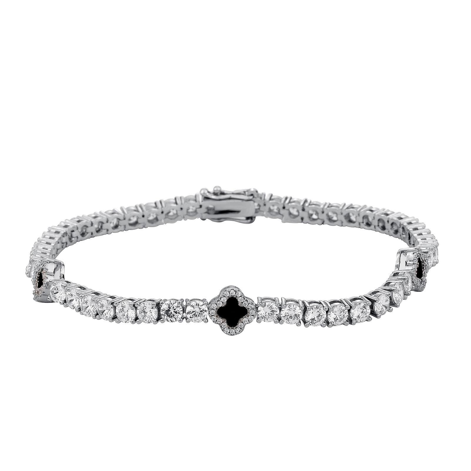 Новый браслет Четырехлистник Циркон Цепочка Теннисная Цепочка Ожерелье для Женщин Изысканное Высококлассное Ключичное Цепочка Аксессуар 6Inch