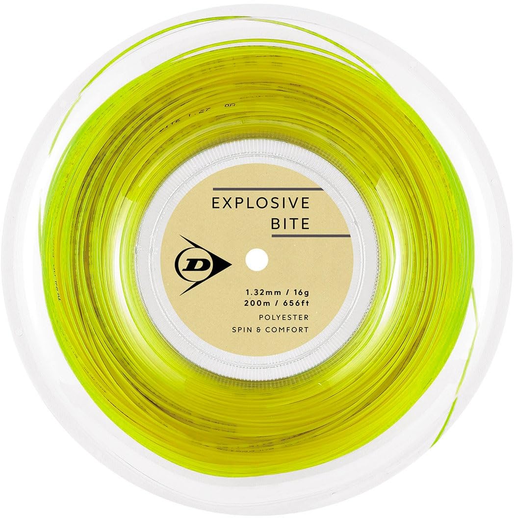 

Теннисная струна Dunlop Explosive Bite DSTA12011, 200м, Желтая, 1.30/16G,
