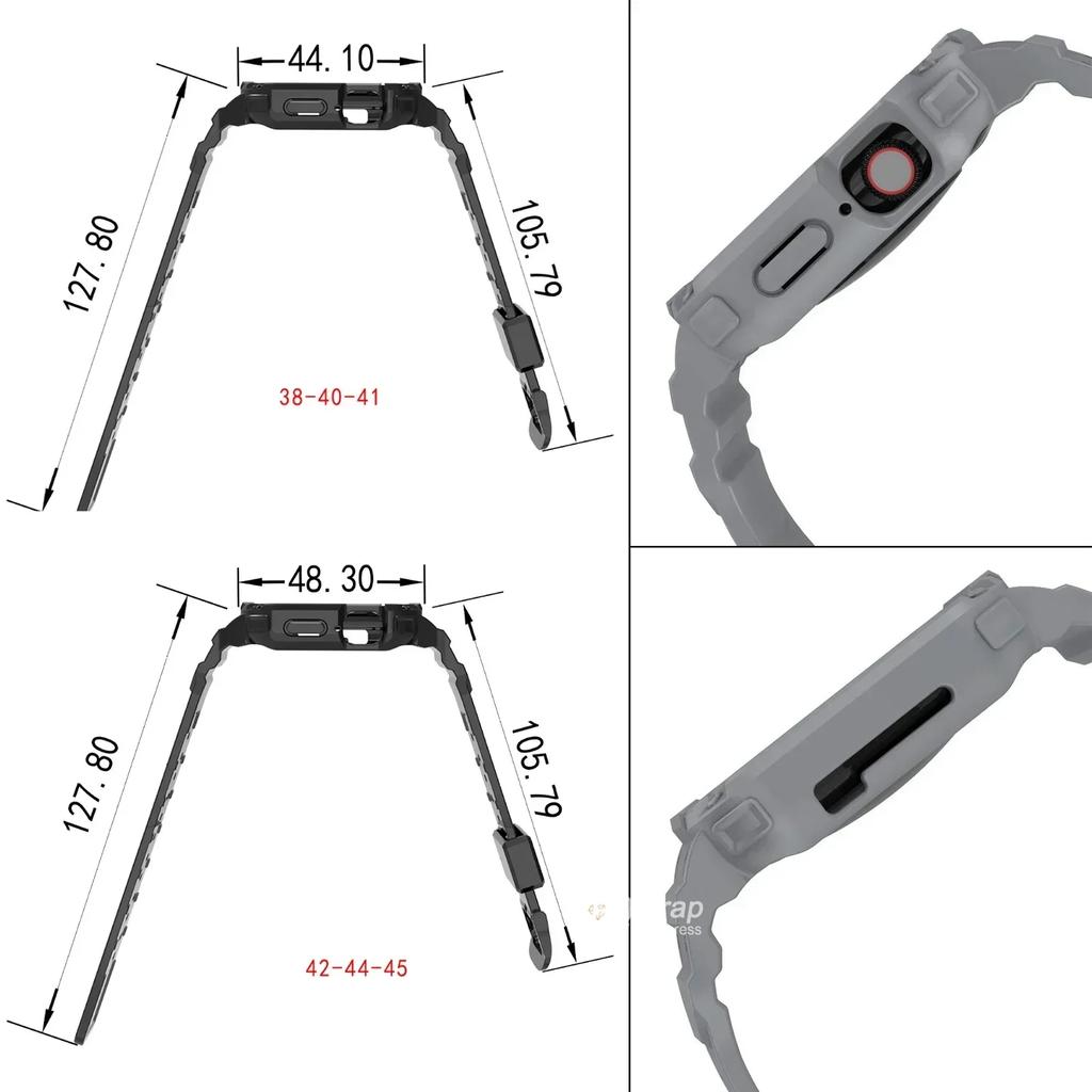 Case for Apple Watch Band 44mm 45mm 49mm 42mm 40/38 Watch Strap for Iwatch 7 8 6 5 4 SE TPU Protective Cover Silicone Bracelet