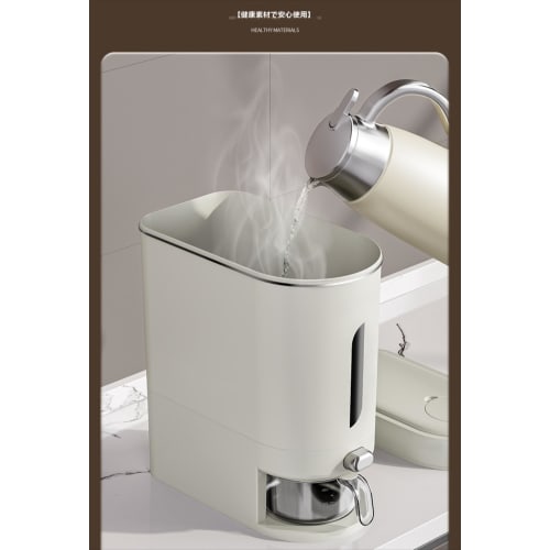 Rice Storage Box, Rice Basket, Rice Storage Box, Ultra-Thin, Push-Button Operation, 5kg/10kg Capacity, Wash-Free Rice Storage Box, Kitchen, Compact, S