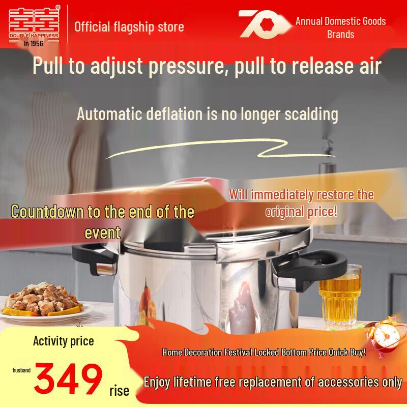 

Shuangxi Kuda 5L Clamp-Type 304 SS Pressure Cooker