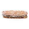 Set da 4 Pezzi Braccialetti Elastici con Perline di Cristallo Lucido Bohemien Facettati Colorati Braccialetti con Perline di Vetro di Cristallo Set di Braccialetti per Donne