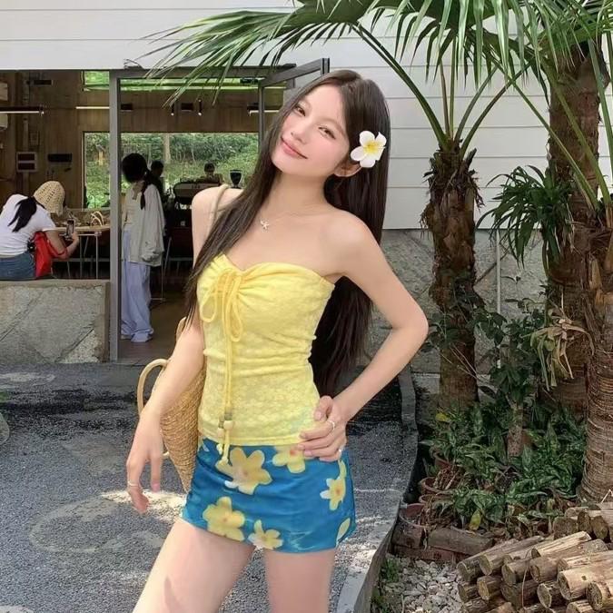 2025 Women's Korean-Style Hip-Wrapping Bikini Swimsuit - Sweet and Sexy Split Swimwear