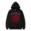Sudadera Unisex con Telaraña y Pedrería Caliente: Sudadera Estilo Cantante Europeo y Americano para Primavera y Otoño