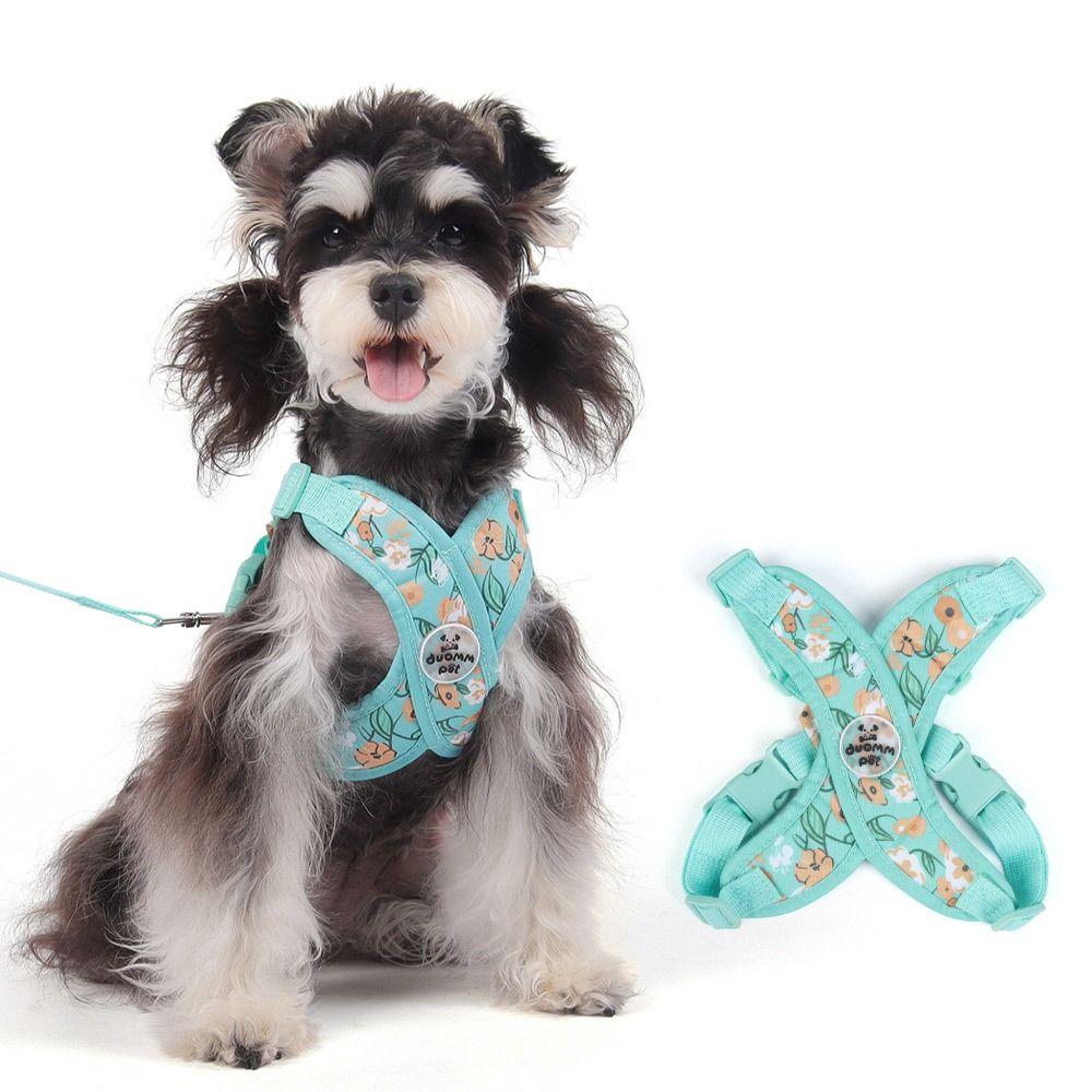 Adjustable X Shaped Dog Harness Vest Escape-Proof Lightweight Puppy Cat Chest Straps Breathable with Strap Puppy Leading Rope