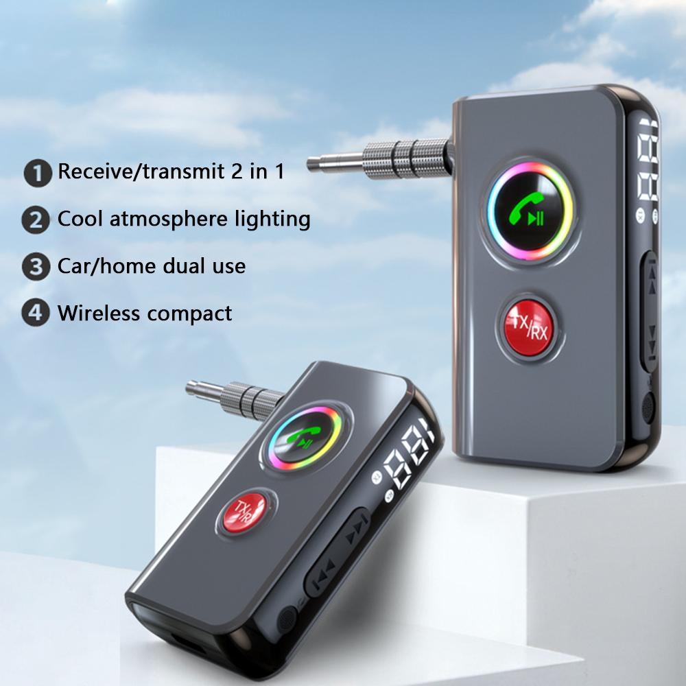 

BT106 Colorful Light Wireless Bluetooth-compatible 5.4 Adapter Hands-Free Call Audio Receiver Transmitter Type A