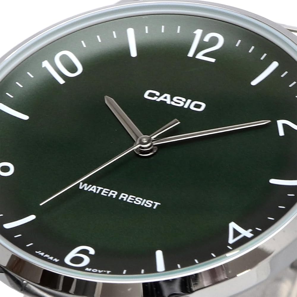 Casio MTP-VT03D-3B Quartz Men's Watch Deep Green Metal Band International Model