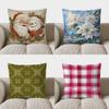 Home Decor Santa And Snowman Christmas Cozy Pillow Pattern Cushion Cover Suitable For Sofa Bedroom Car Pillow Cover