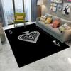 Poker Ace Pattern Area Rug Black Gold Spade Design Playing Card Carpet Soft Non-Slip Living Room Floor Mat Luxury Home Decor Rug