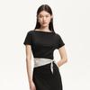 Veromoda Pleated Waist A-Line Dress with Detachable Scarf